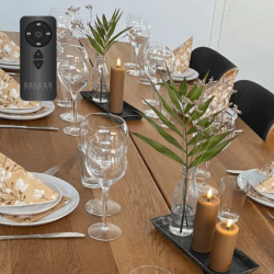 Deluxe Homeart Caramel LED lys st inkl. 1 x Fjernbetjening