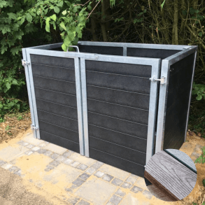 Dobbelt (2) skraldespandsskjuler Struktur m/lge