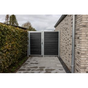 Hos S�nderby - Hegn, l�ge og skraldespandsskjuler