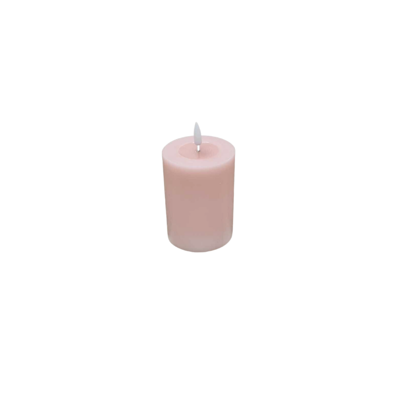 Deluxe Homeart Lys rosa LED Bloklys 7,5x10 cm