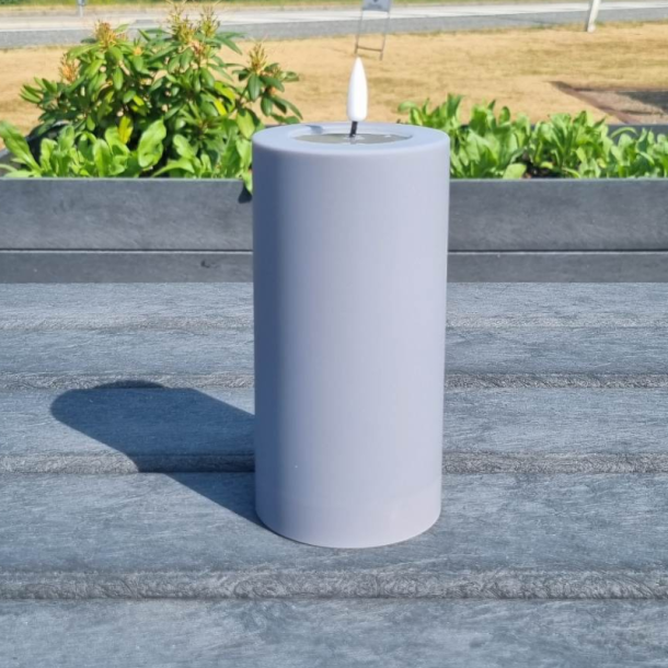 Deluxe Homeart Grå LED Bloklys 7,5x15 cm - Outdoor