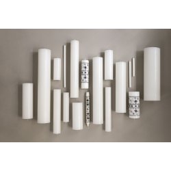 Bloklys 5x20 cm. Musselmalet, sort