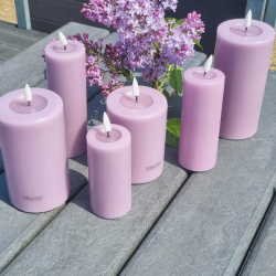 Ljus Lila Led-Blockljus 7,5X15 Cm - 2. sortering