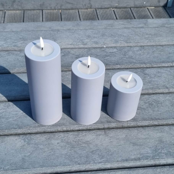 Deluxe Homeart Gr LED Bloklys 7,5x15 cm - Outdoor