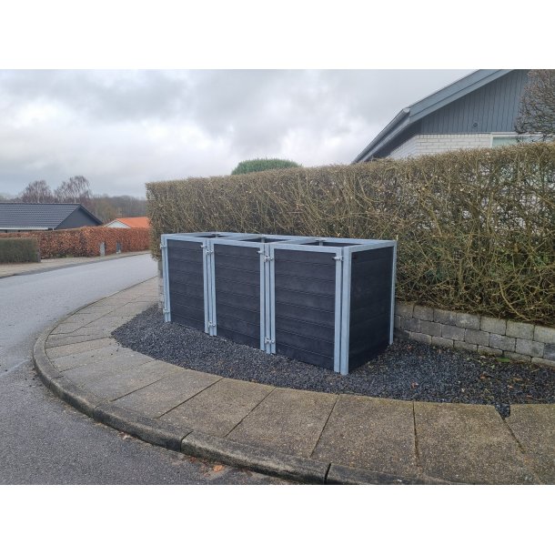 Triple (3) skraldespandsskjuler classic - m/lger