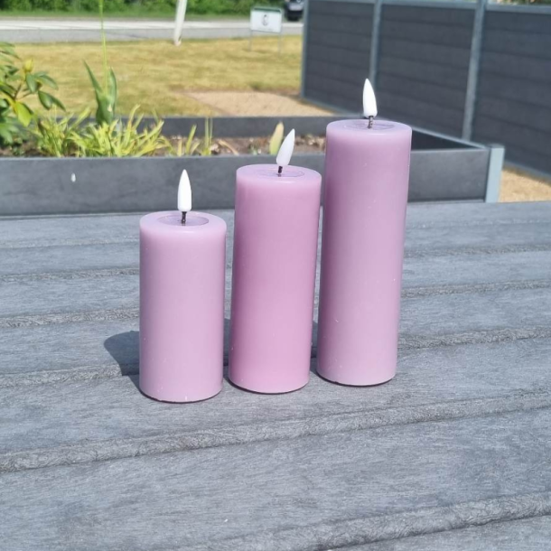 Deluxe Homeart Lys lilla LED Bloklys 5x15cm - 2. sortering