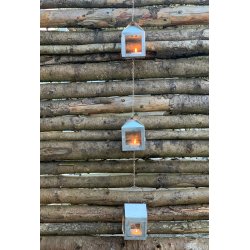 A2 Living 3 fyrfads lanterne i kde galvaniseret hjde 12 cm  indendrs/udendrs 