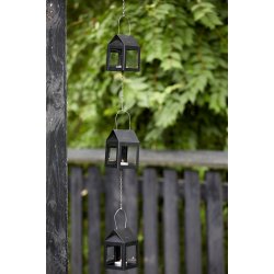 A2 Living 3 Fyrfads lanterne i kde sort hjde 12 cm indendrs/udendrs 