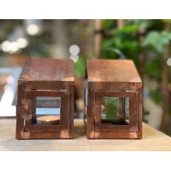 A2 Living fyrfads lanterne kobber hjde 12 cm indendrs/udendrs