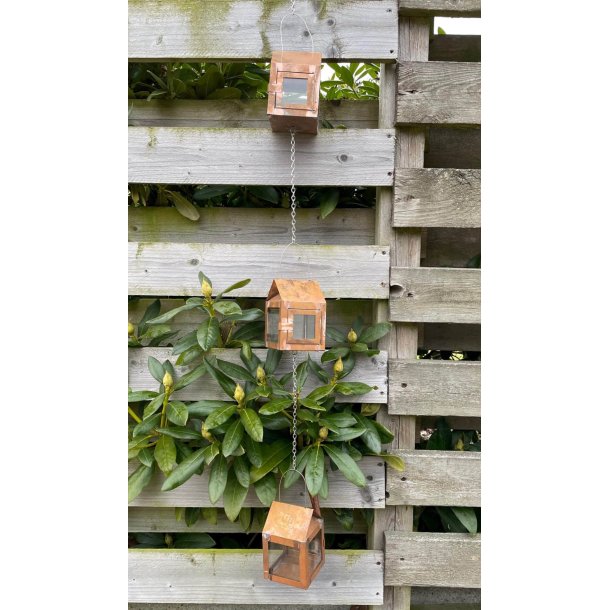 A2 Living 3 fyrfads lanterne i kde kobber hjde 12 cm indendrs/udendrs 