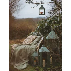 Olivengrn Mini Quadro 'Birdy Eat' Foderbrt