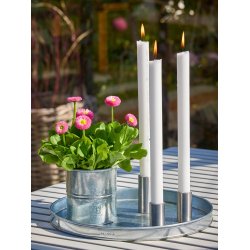 Ljuslyktset med 3 st/3 storlekar med magnet Galv-look