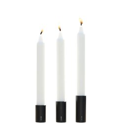 Ljusstakesset med 3 st / 3 storlekar med magnet  Svart