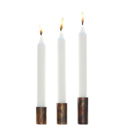 Ljusstakset med 3 st / 3 storlekar  med magnet, kopparlook