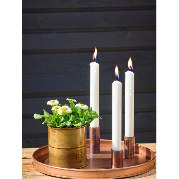 Ljusstakset med 3 st / 3 storlekar  med magnet, kopparlook