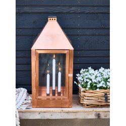 Ljusstakset med 3 st / 3 storlekar  med magnet, kopparlook