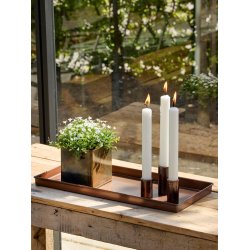 Ljusstakset med 3 st / 3 storlekar  med magnet, kopparlook