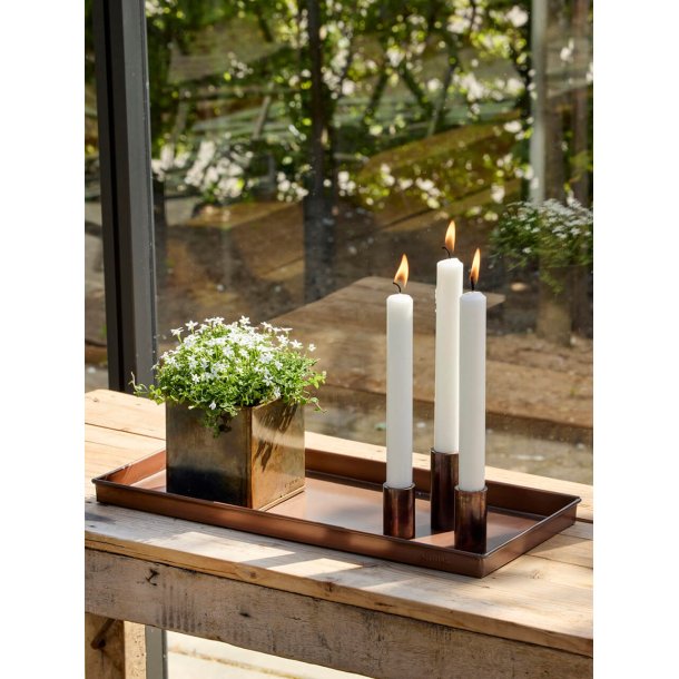 Ljusstakset med 3 st / 3 storlekar  med magnet, kopparlook