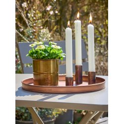 Ljusstakset med 3 st / 3 storlekar  med magnet, kopparlook