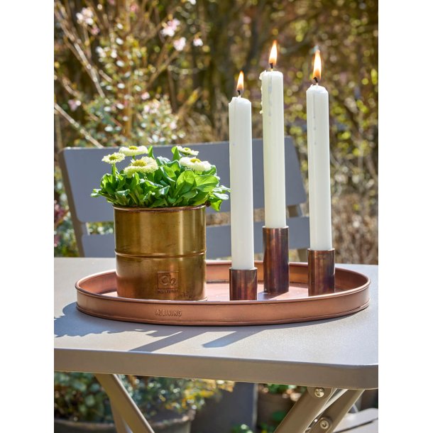 Ljusstakset med 3 st / 3 storlekar  med magnet, kopparlook