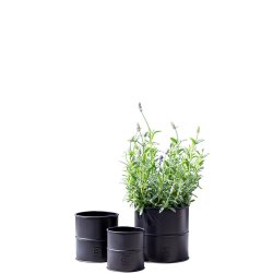 Svart blomkruka (set om 3 st / 3 storlekar)