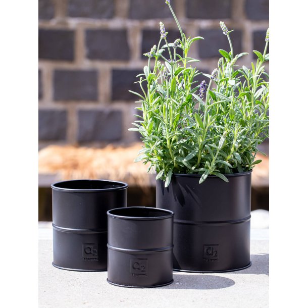 Svart blomkruka (set om 3 st / 3 storlekar)