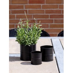 Svart blomkruka (set om 3 st / 3 storlekar)