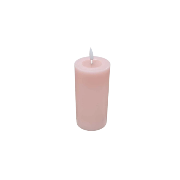 Deluxe Homeart Lys rosa LED Bloklys 7,5x15 cm