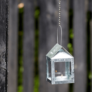 A2 Living 3 fyrfads lanterne i kde galvaniseret hjde 12 cm  indendrs/udendrs 