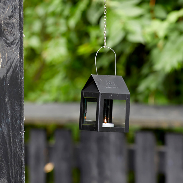 A2 Living 3 Fyrfads lanterne i kæde sort højde 12 cm indendørs/udendørs 