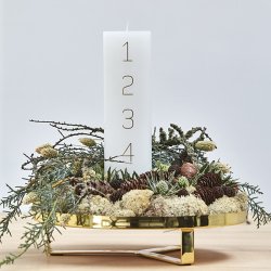 Adventslys m. Guld, Slv eller rd tal