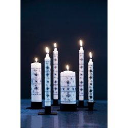 Bloklys 5x20 cm. Musselmalet, sort