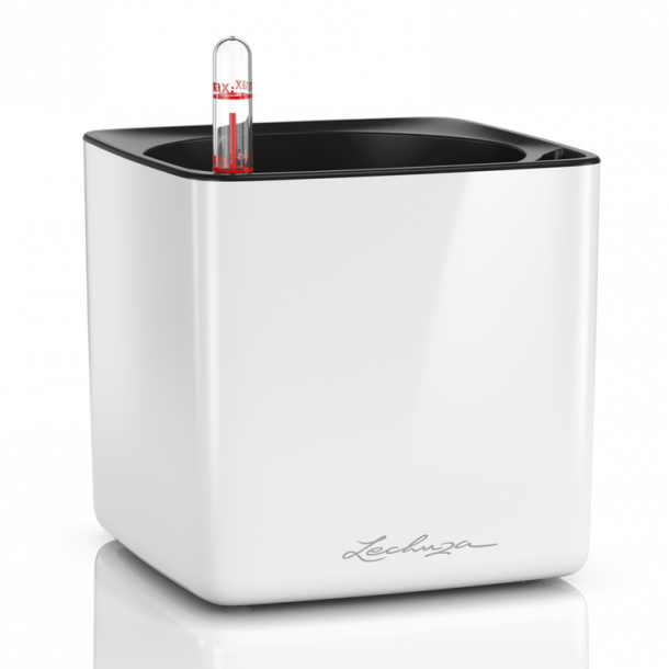 Lechuza Cube Glossy 14 indendrs krukke til blomster med selvvandingssystem 13,5