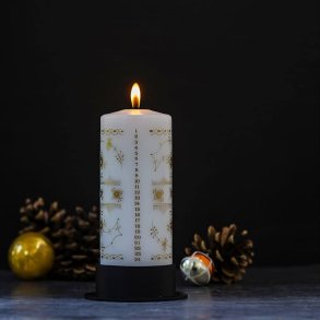 Kalenderlys Guld eller Slv musselmalet