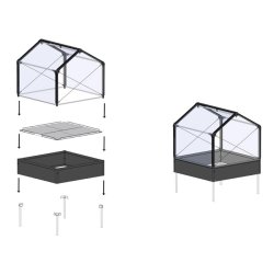 Legs to raised bed in PVC with bottom