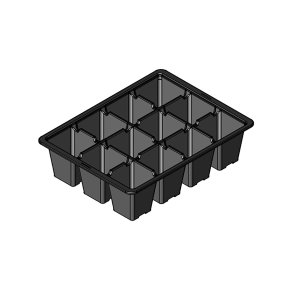 Bakke i PVC med 12 celler til forspiring - 5 stk.