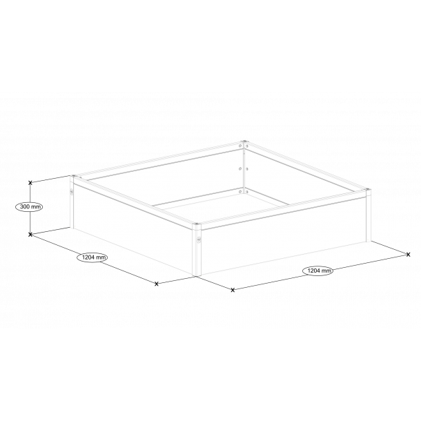 Hjbed i PVC 30x120x120 cm