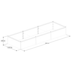 Raised bed in PVC 50x120x360 cm