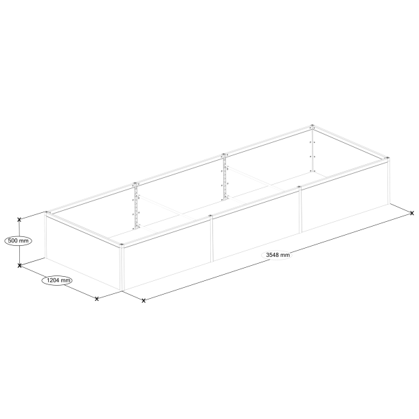 Raised bed in PVC 50x120x360 cm