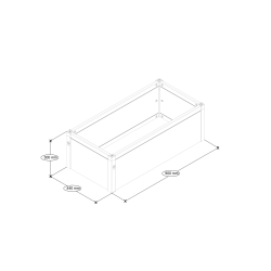 Raised bed in PVC 30x90x44 cm