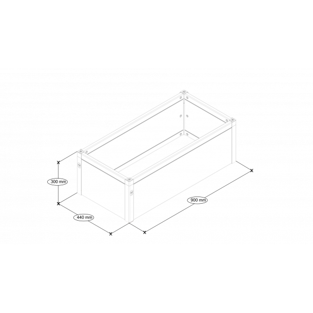 Raised bed in PVC 30x90x44 cm