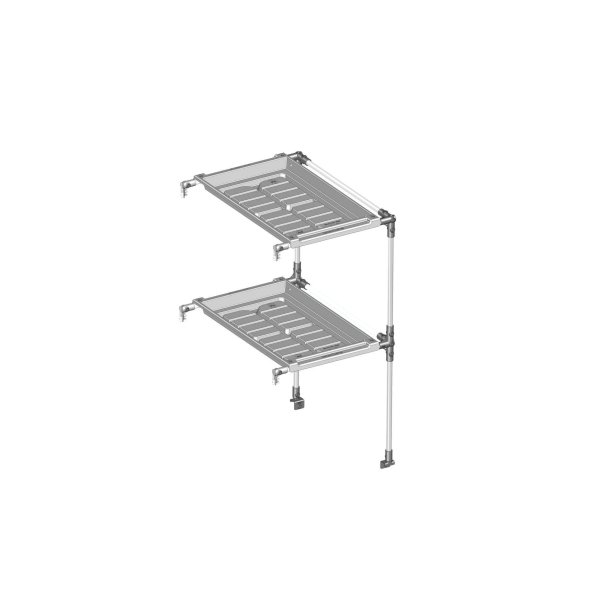 Plant tray rack incl. 2 plant trays for mounting in a high wall bed 