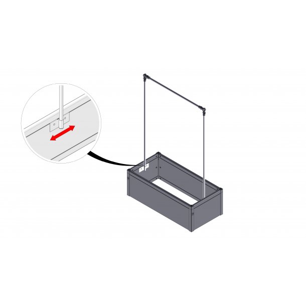 Rack for 90 cm bed in PVC