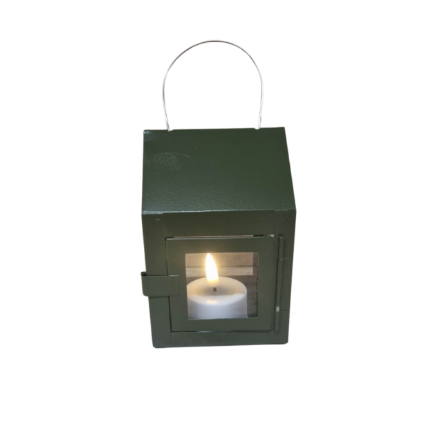 A2Living fyrfads grn lanterne m. DeluxeHomeart LED fyrfadslys