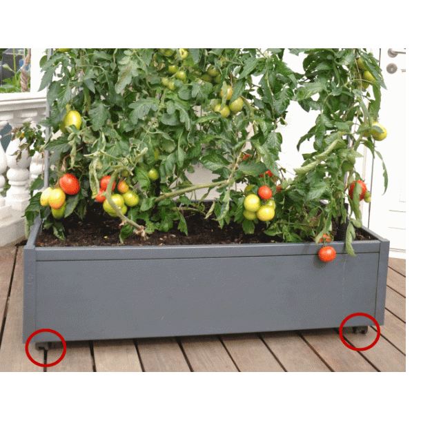 Hjul til hjbed af PVC 120x62 eller 120x120 cm