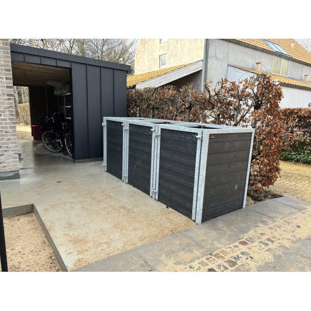 Triple (3) skraldespandsskjuler classic - m/lger