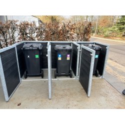 Triple (3) skraldespandsskjuler classic - m/lger