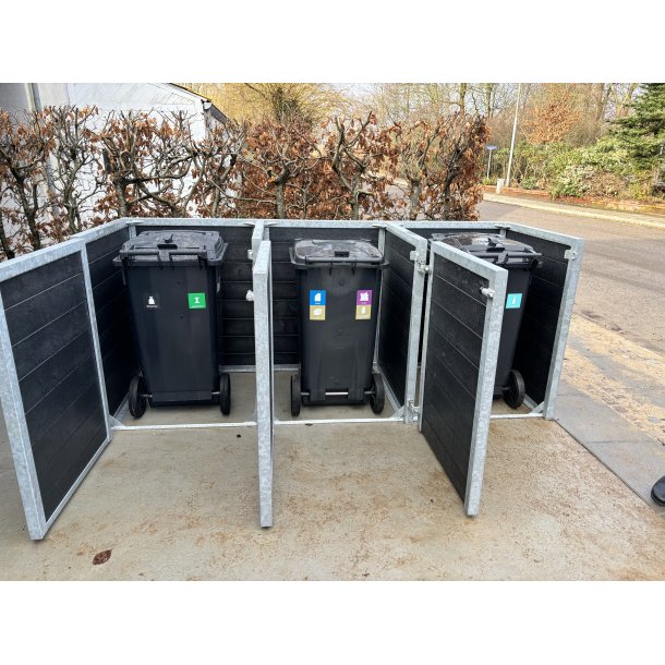 Triple (3) skraldespandsskjuler classic - m/lger