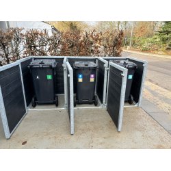 Triple (3) skraldespandsskjuler classic - m/lger