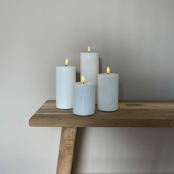 Vit Led-Blockljus - Inkl. Fjrrkontroll